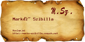 Markó Szibilla névjegykártya
